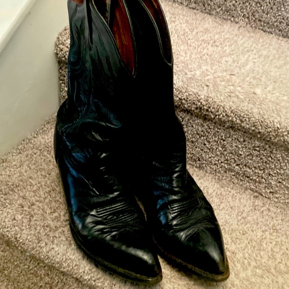 Tony Lama cowboy boots, black, size 10D, all weather soul - Picture 1 of 4